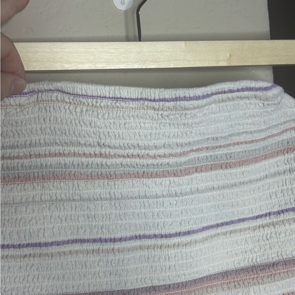 American Eagle Striped Elastic Cropped and Sleeveless Top Cotton Blend - Picture 2 of 6